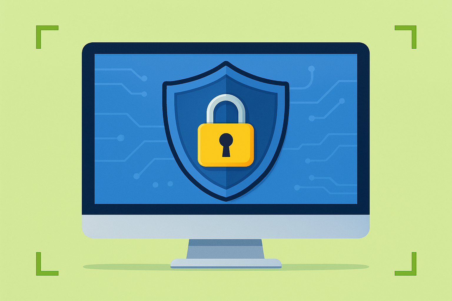 Ilustração de segurança de site WordPress com cadeado e escudo