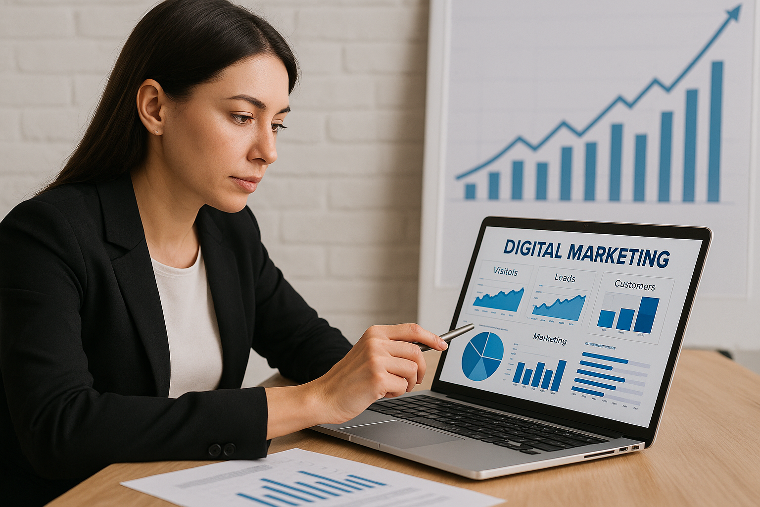 Profissional planejando estratégia personalizada de marketing digital