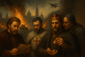 Representação simbólica de conspiração política e guerra: de 1307 aos conflitos atuais no Oriente Médio"